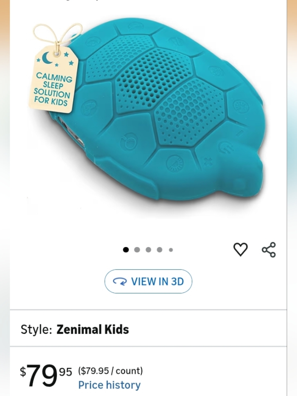Zenim Turtle Night Light Sleep Soother - Teal Blue